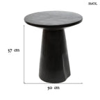 CONIC, fekete, fa kisasztal, ⌀50 cm - smol.hu - méretekkel