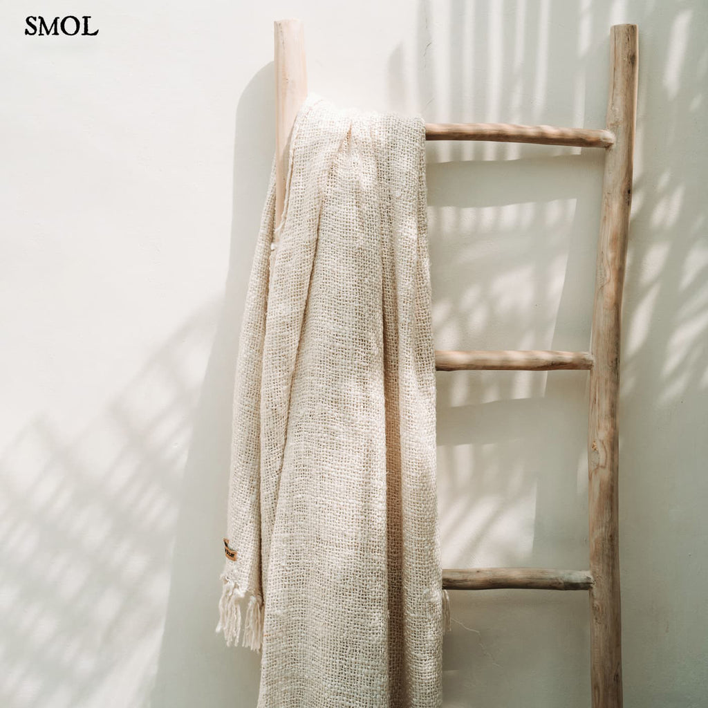 PLAID CREAM, pamut pléd, 170x130 . smol.hu