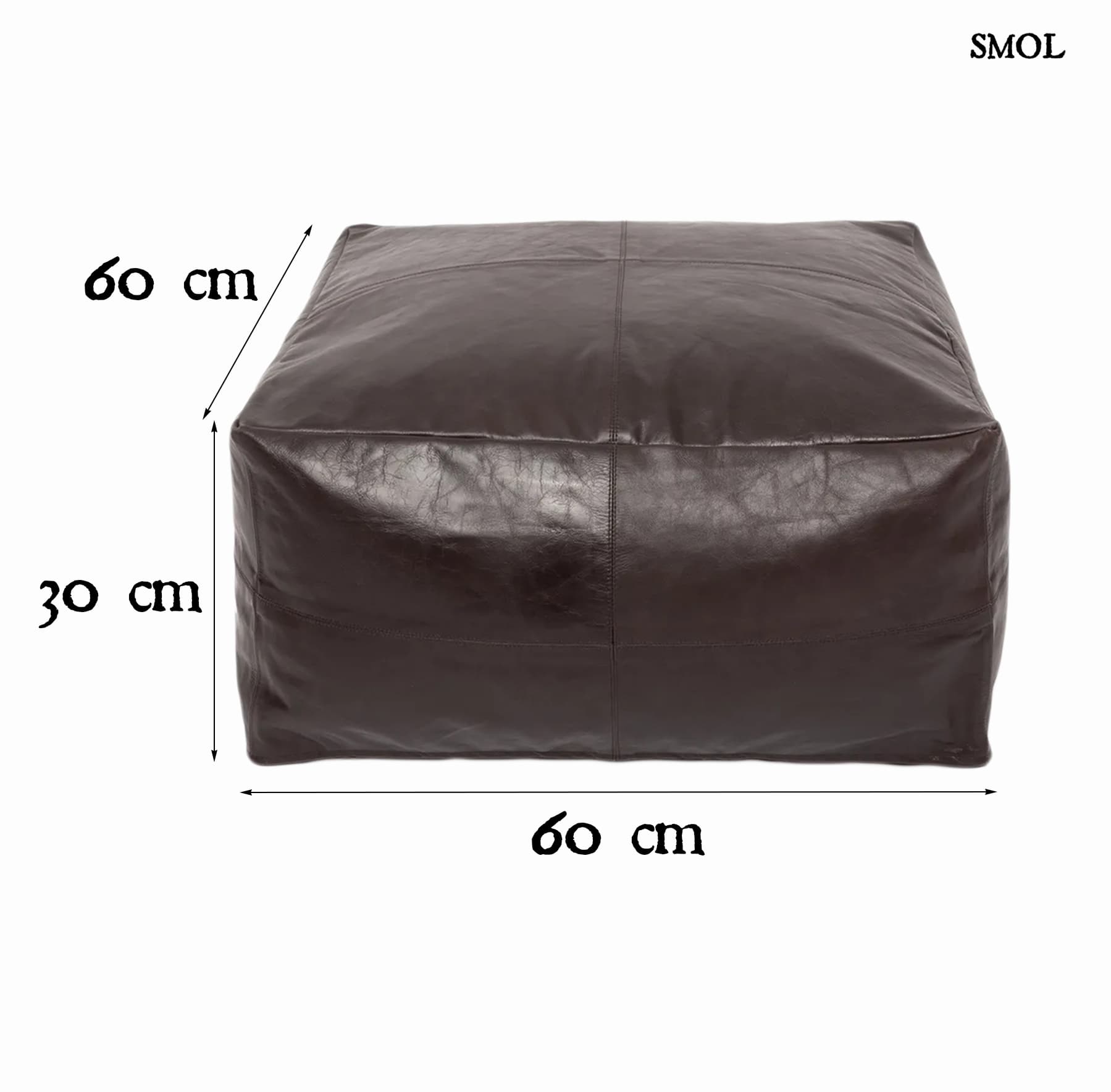 CHOCOLATE, bőr puff, 60 cm - smol.hu