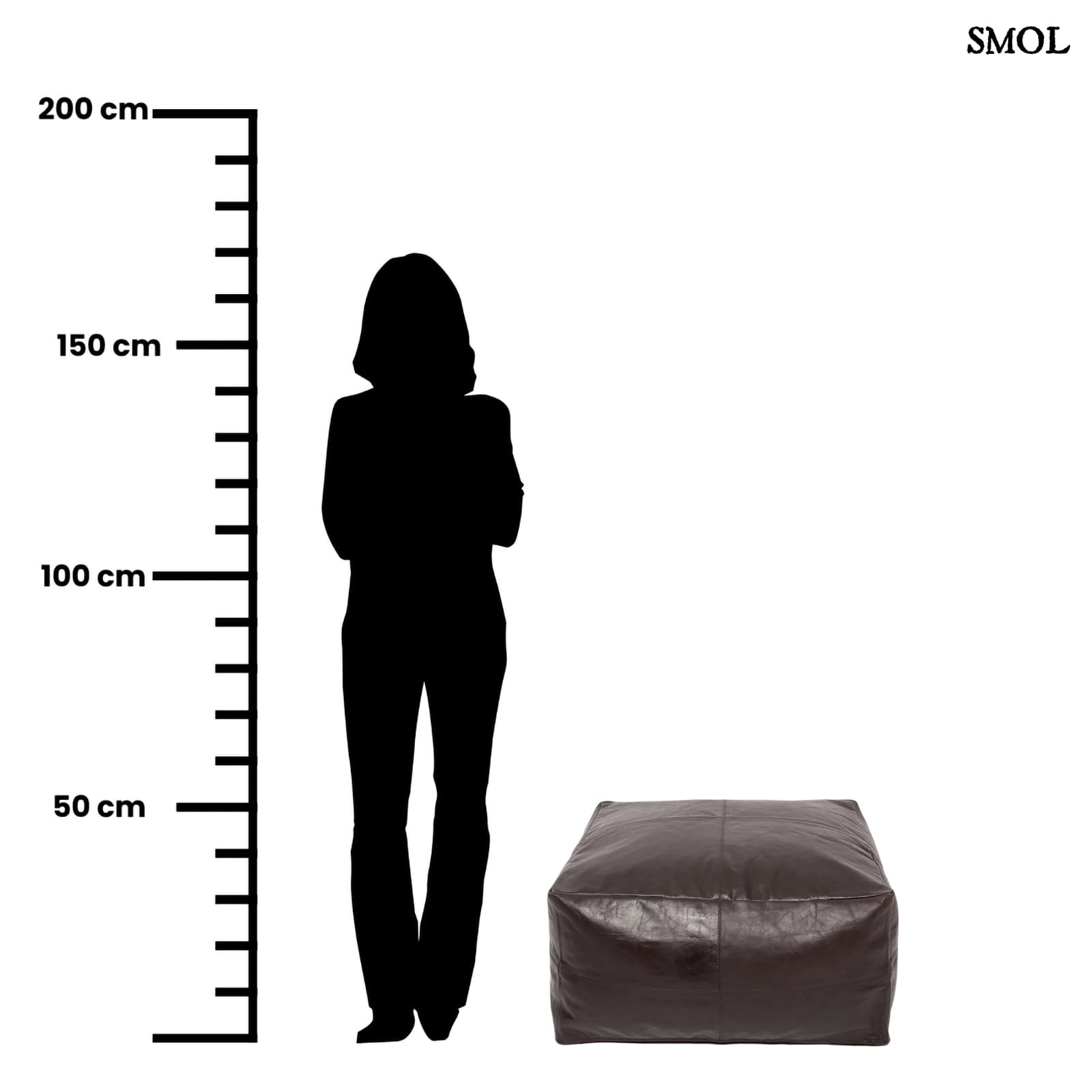 CHOCOLATE, bőr puff, 60 cm - smol.hu