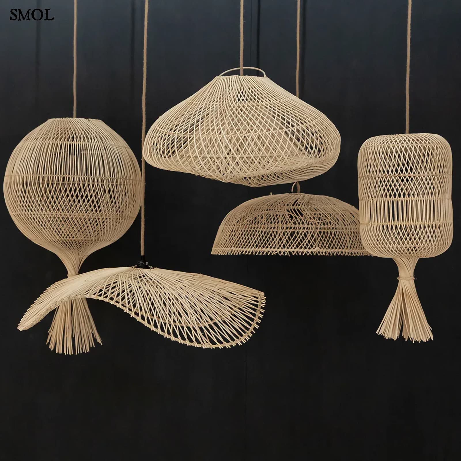 DUMPLING, rattan álló-/ függőlámpaernyő, 70 cm - smol.hu - rattan függőlámpákkal