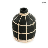 Decorative Vase Terracotta Rattan – black, S | WHOOPY