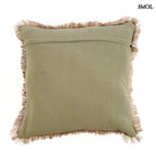 Díszpárnahuzat trópusi pálmafás hímzéssel, erdő zöld színben hátulról