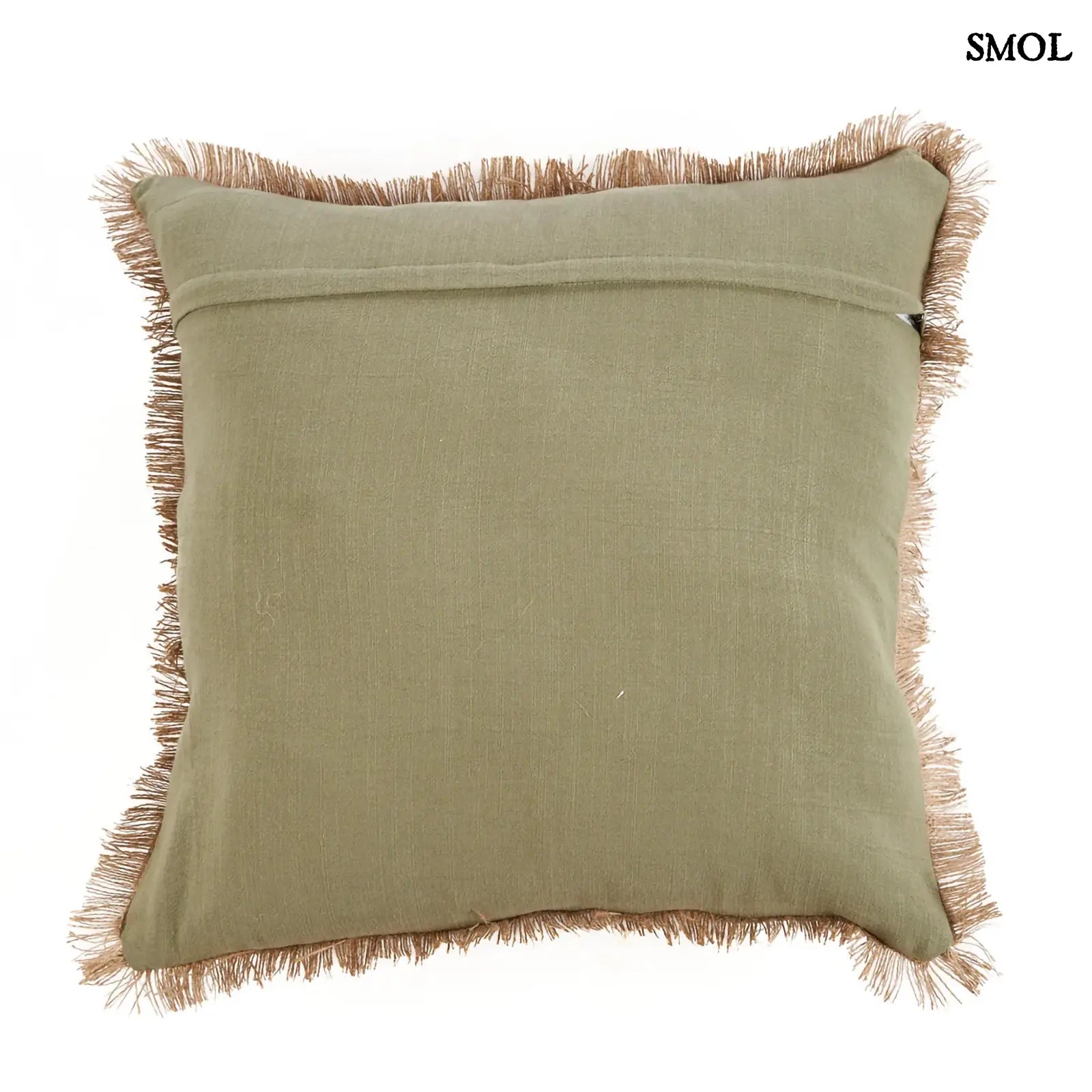 Díszpárnahuzat trópusi pálmafás hímzéssel, erdő zöld színben hátulról