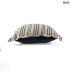 Díszpárnahuzat Nordic, 50x50 cm, lenvászon és bársony, natúr fekete csíkos fektetve