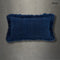 Cushion cover – deep blue fringed cotton, 30x50 cm | AZURE