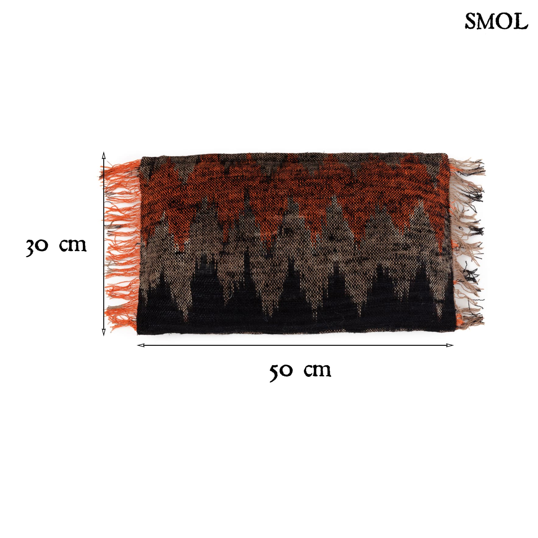 Díszpárnahuzat - pamut, 30x50 | GEE ORANGE BLACK - smol.hu - méretekkel