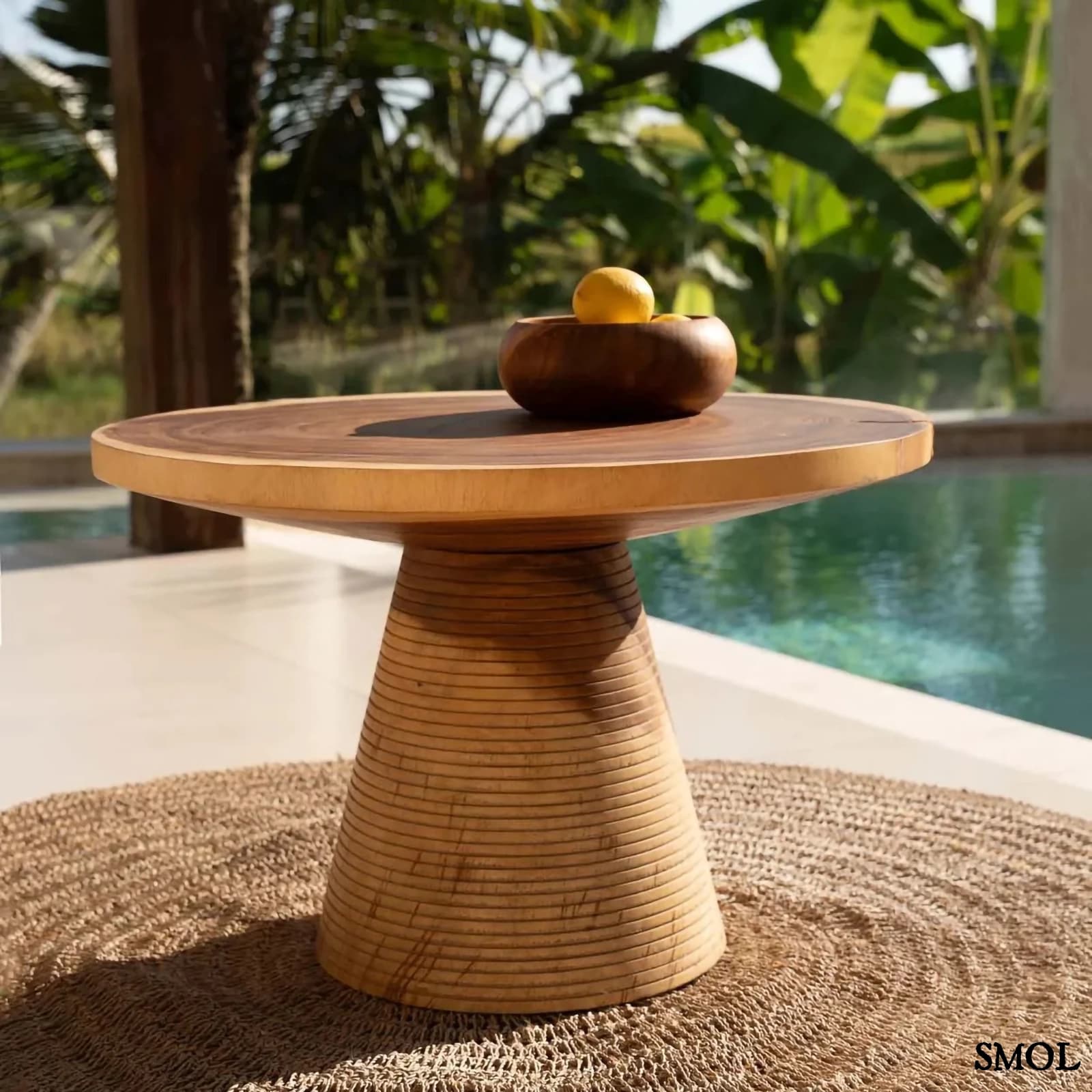 Dohányzóasztal - természetes fa, natúr | MATATA | SMOL - citrommal