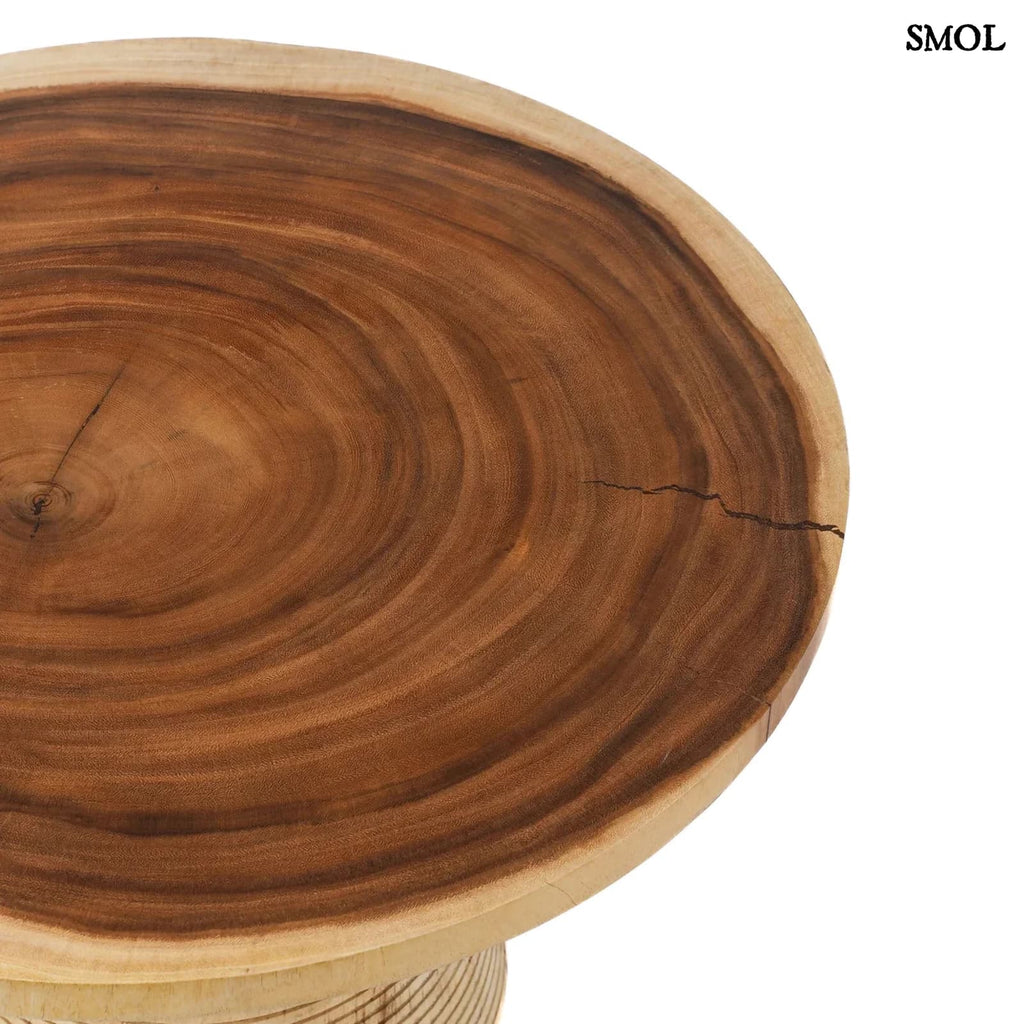 Dohányzóasztal - természetes fa, natúr | MATATA | SMOL - asztallap nyagyítva