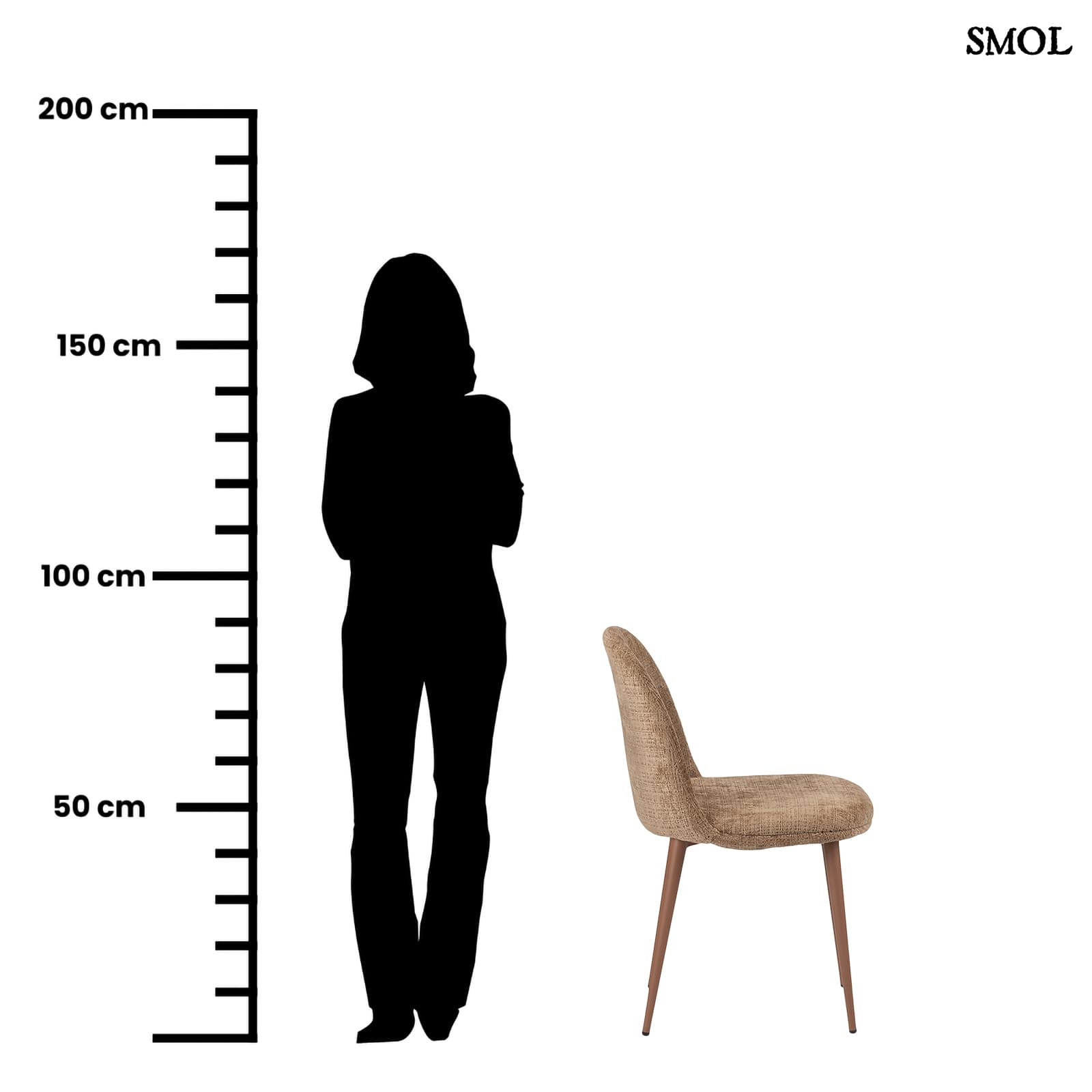 EGG CHAIR CARAMEL, 2 db kárpitozott étkezőszék - smol.hu - méretarányosan