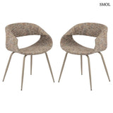 Dining chair – organic shape, retro pattern, with armrests, 2 pcs | WHALE
