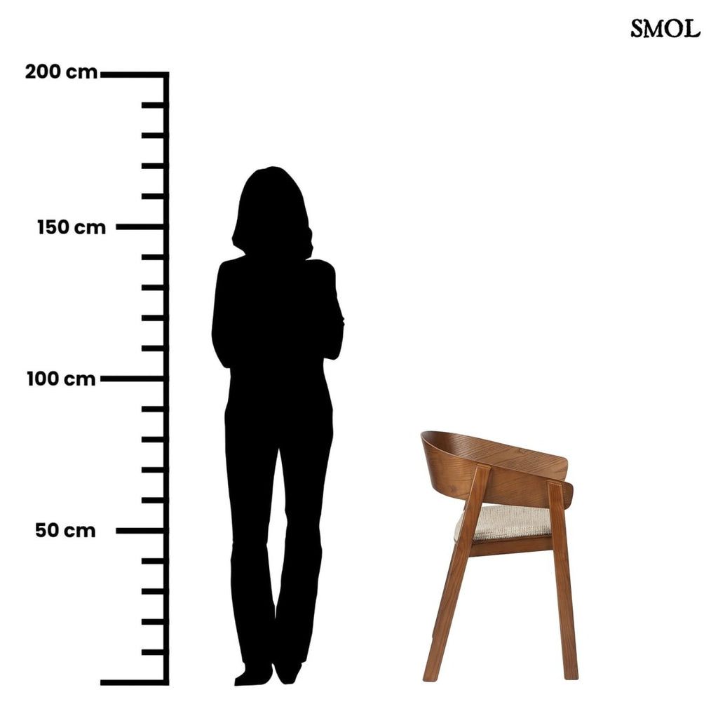 EDO vöröses kőrisfa karfás étkezőszék szett (2 db), zsenília üléssel, méretarányosan