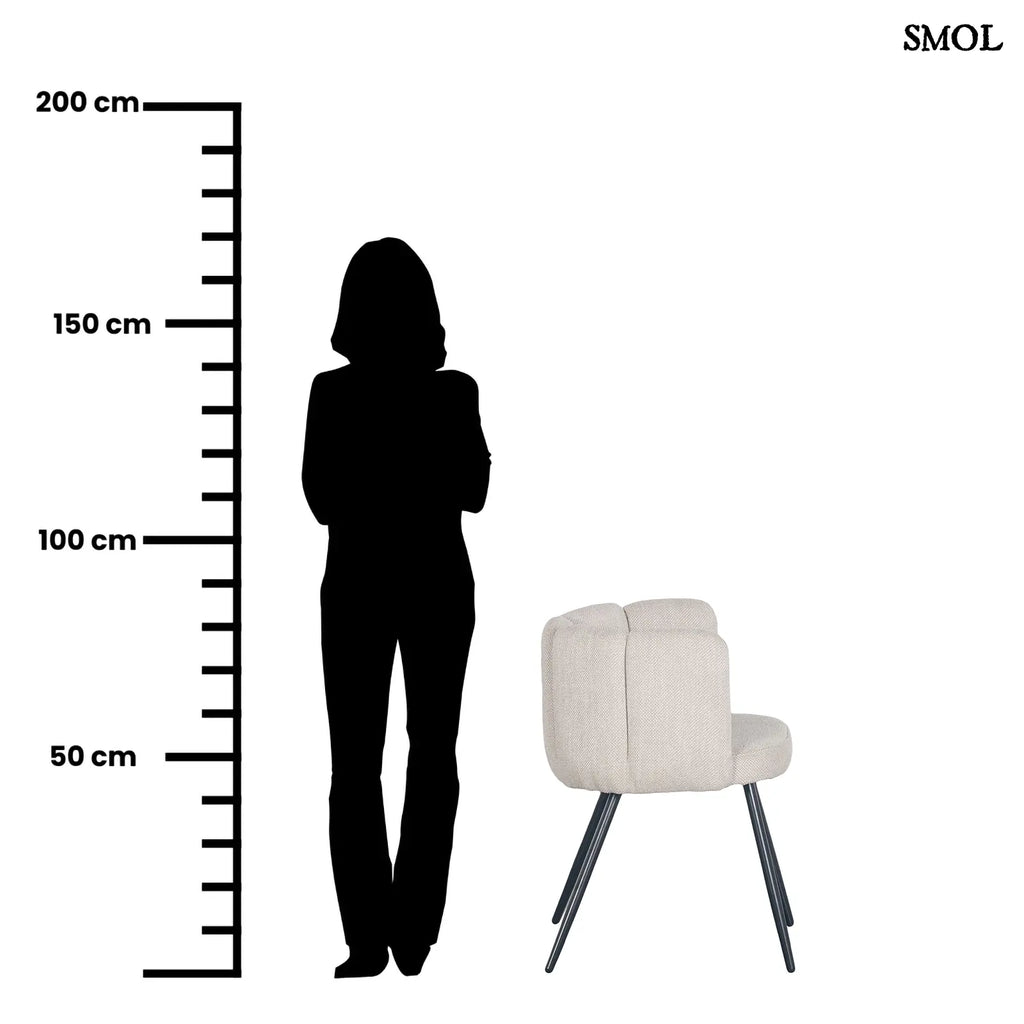 HIGH FIVE bézs kárpitozott étkezőszék szett 2 db ötujjas háttámlával, méretarányosan