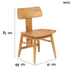 Étkezőszék teakfából – natúr | LOVYA | SMOL - méretekkel