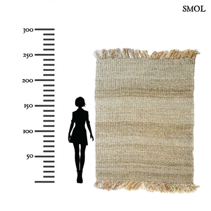 FRINGED, természetes raffia szőnyeg, 240x180 - smol.hu - méretarányosan