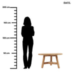 FUSUMA, nagyméretű, teakfa dohányzóasztal, ⌀80 cm - smol.hu - méretarányosan