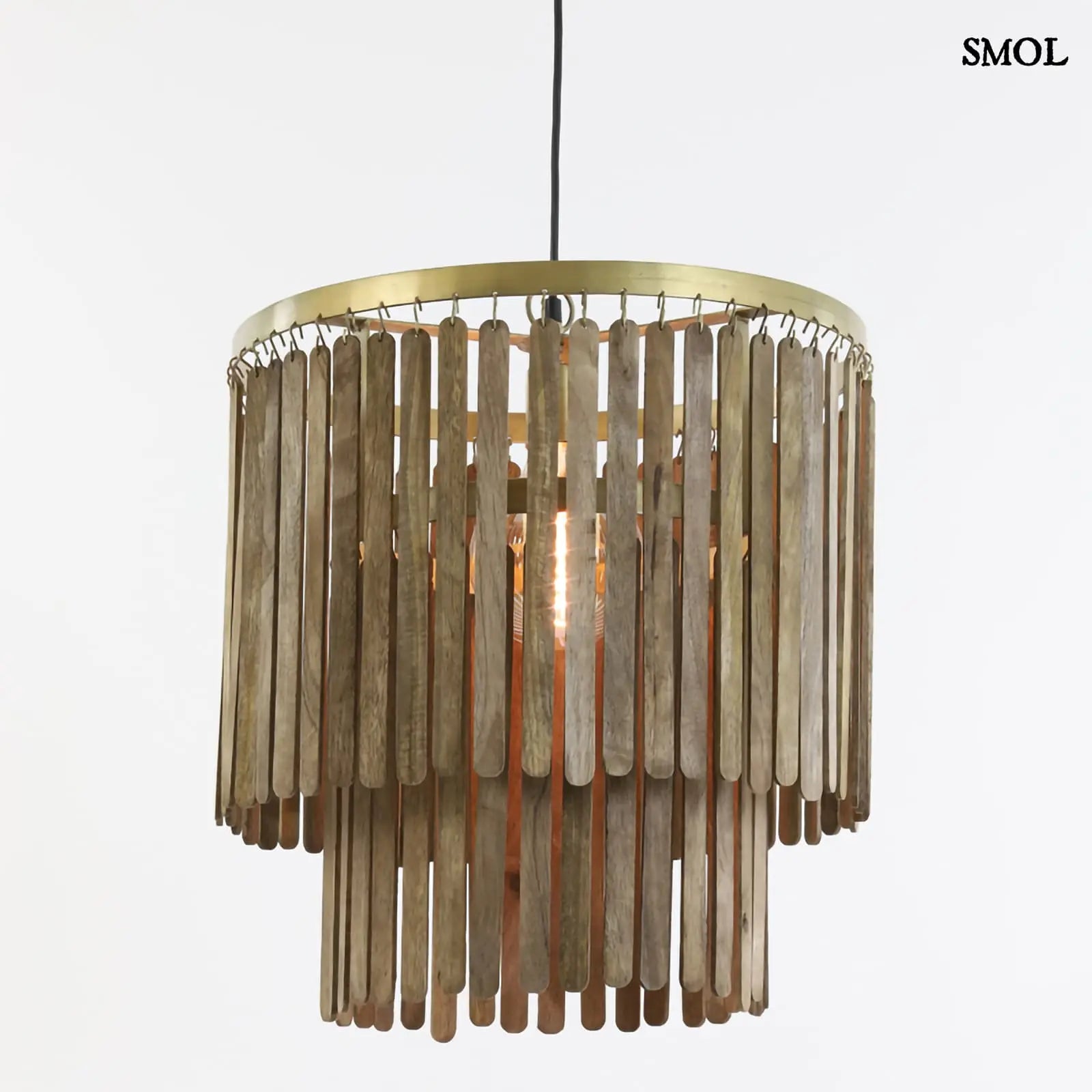 Fa Függőlámpa - természetes, modern | TULARE | SMOL - égő izzóval