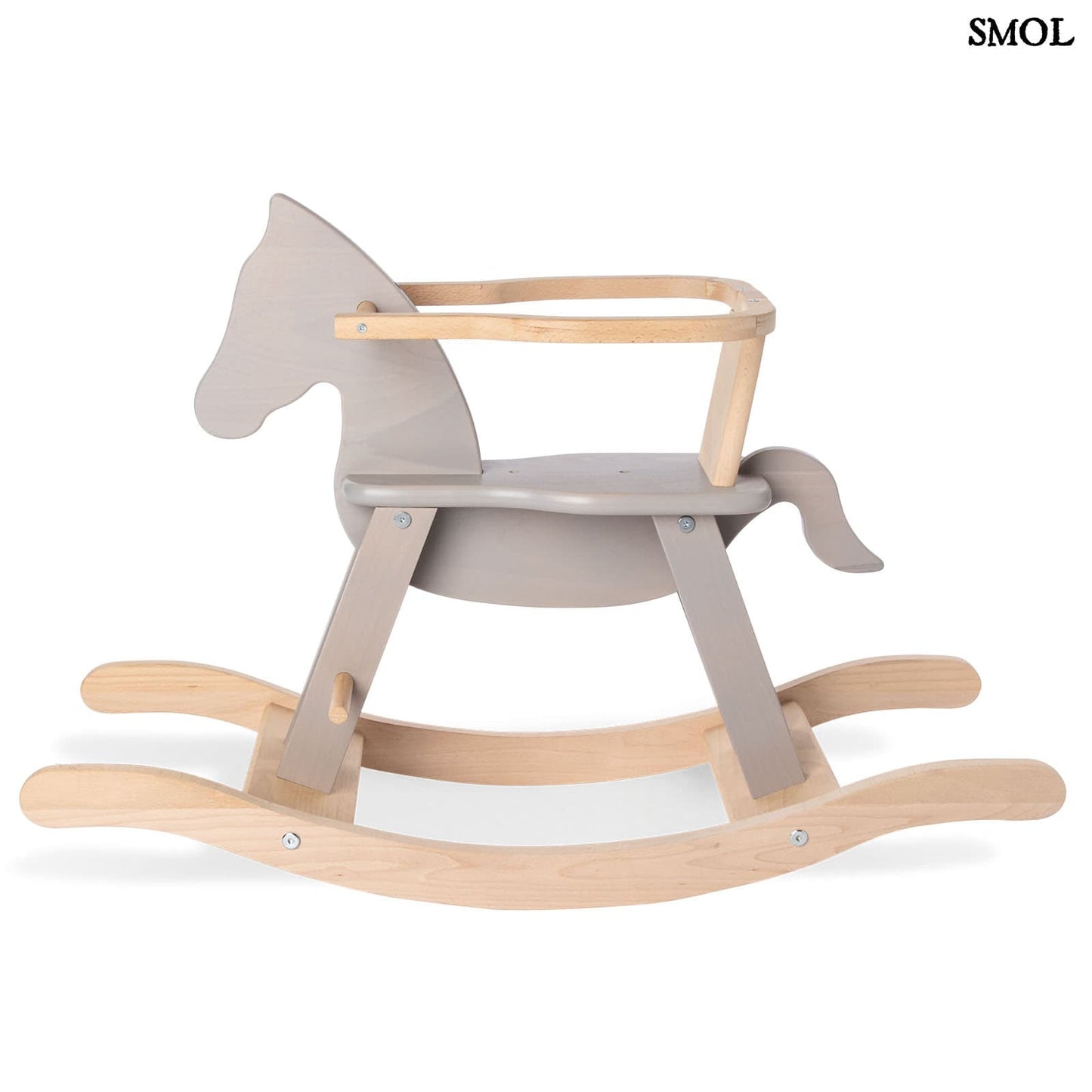 Fa Hintaló Biztonsági Gyűrűvel | GREY HORSE | SMOL - fehér háttérrel