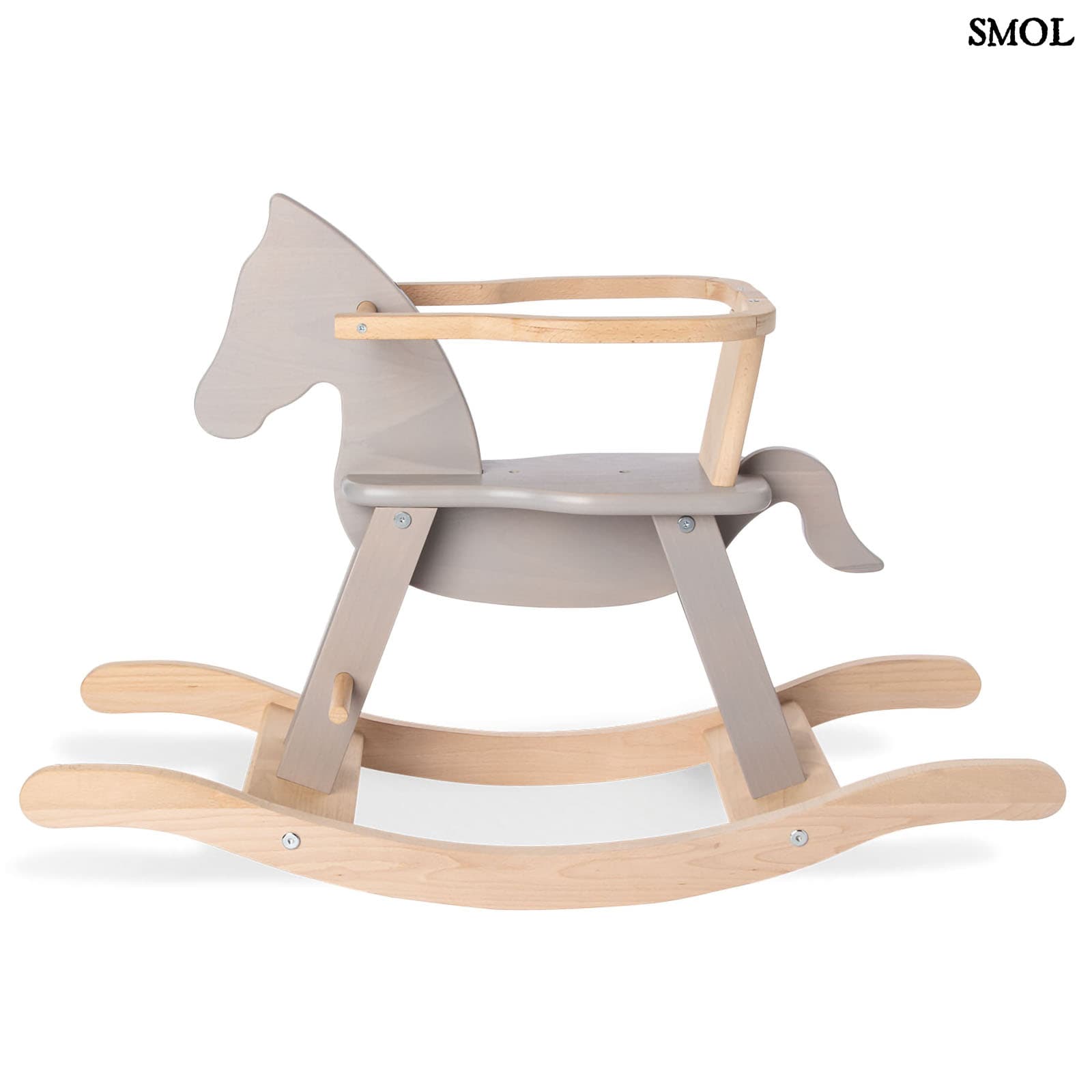 Fa Hintaló Biztonsági Gyűrűvel | GREY HORSE | SMOL - fehér háttérrel