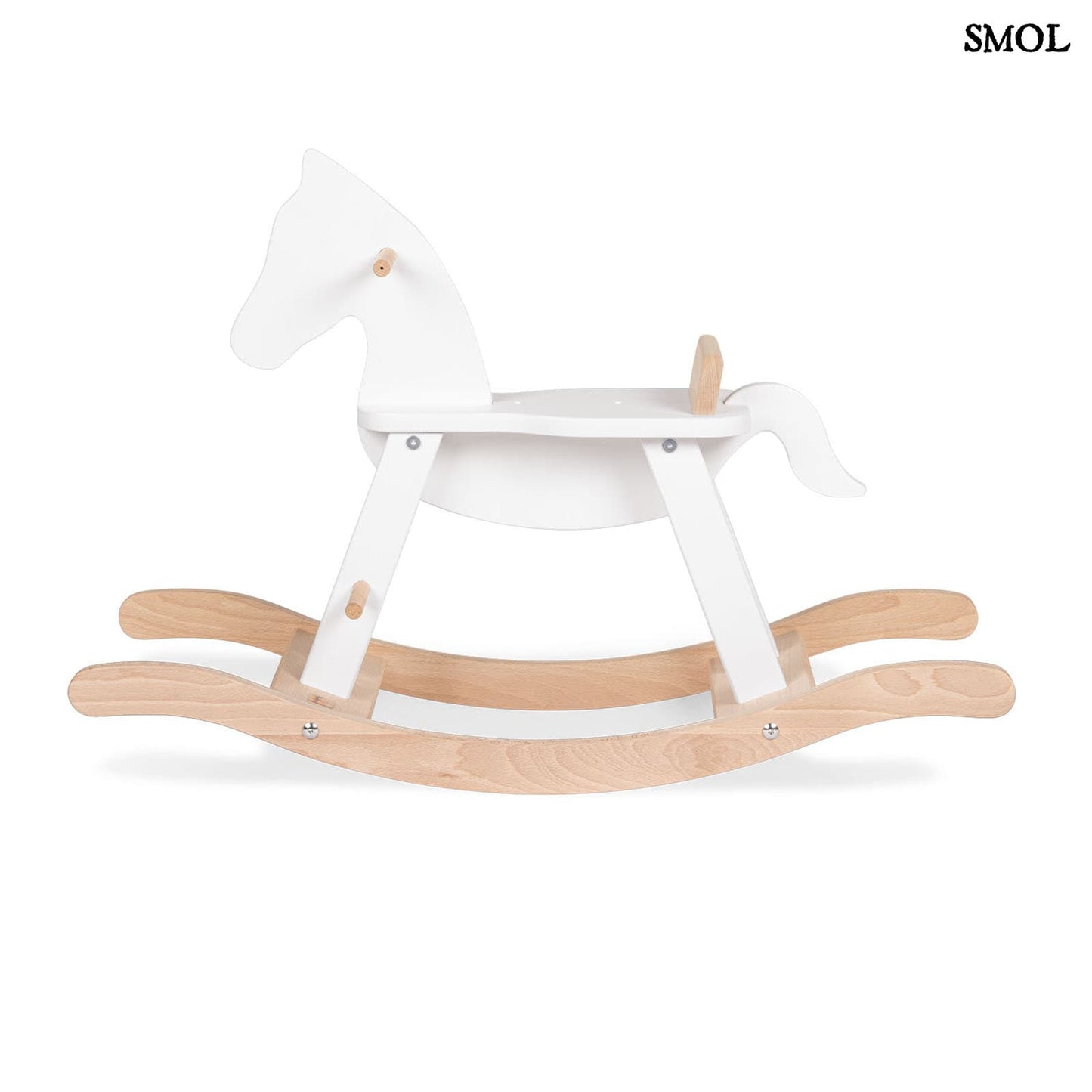 Fa Hintaló Biztonsági Gyűrűvel | WHITE HORSE | SMOL - fehér háttérrel
