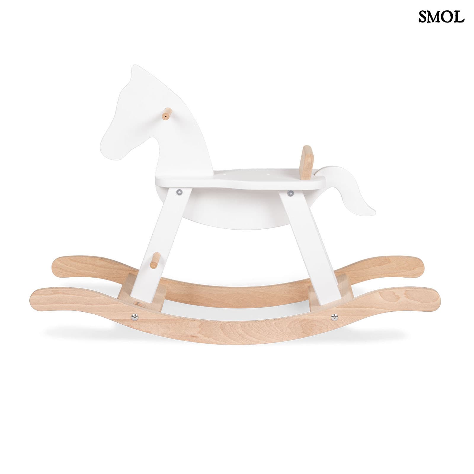 Fa Hintaló Biztonsági Gyűrűvel | WHITE HORSE | SMOL - fehér háttérrel