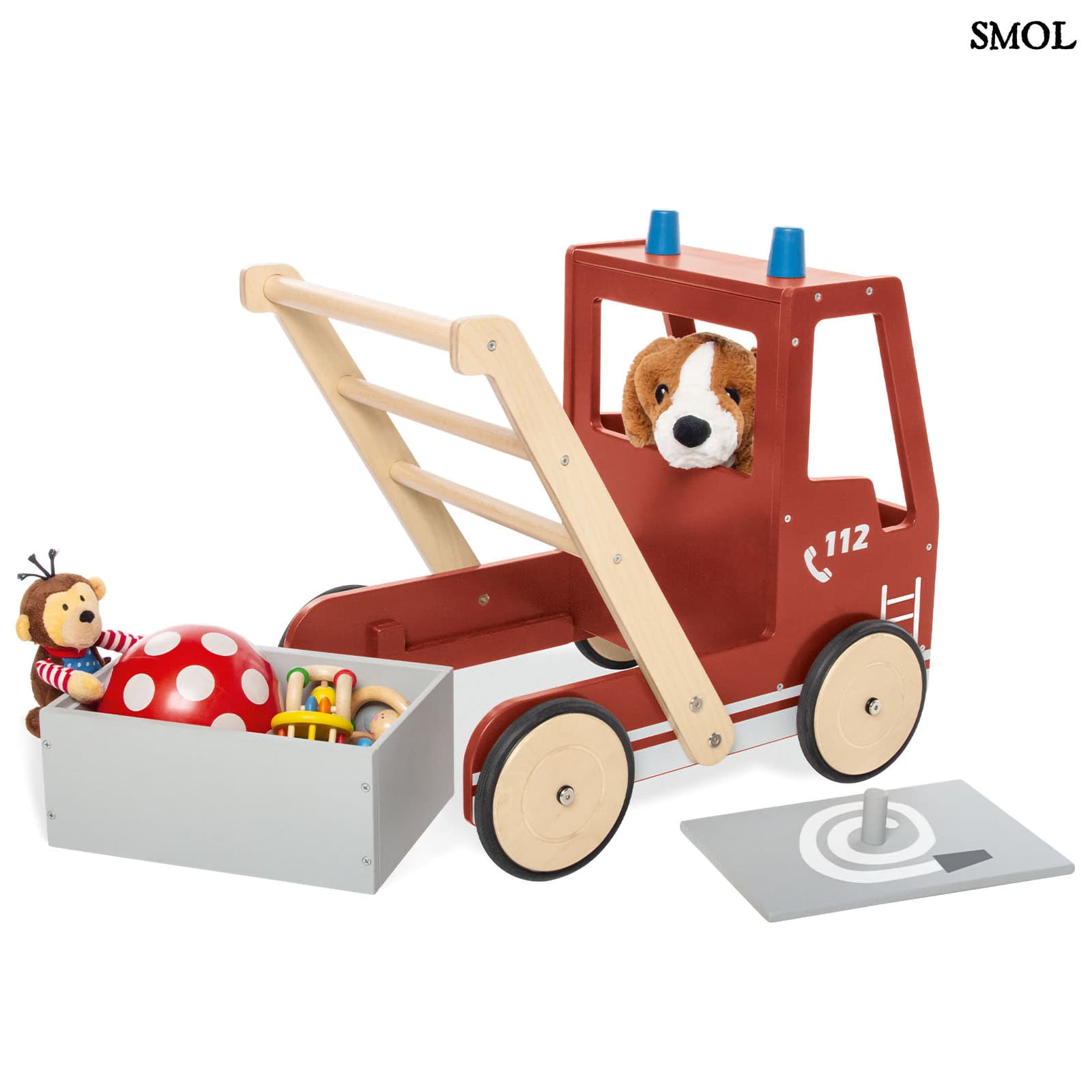 Fa Járássegítő Tűzoltóautó| FIRETRUCK FRED | SMOL - játékdobozzal