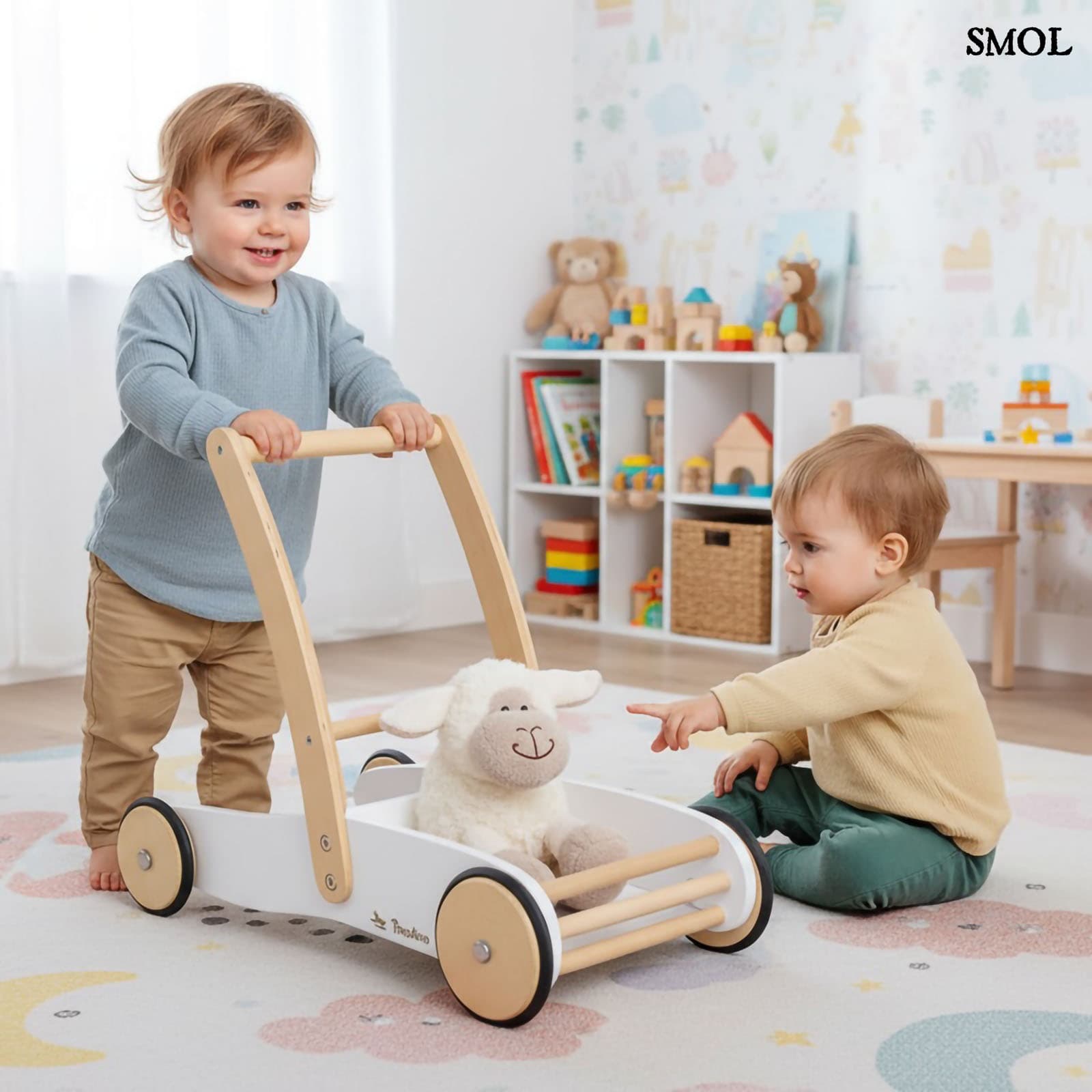 Fa Járássegítő, fehér | ULI | SMOL - játszó fiúkkal