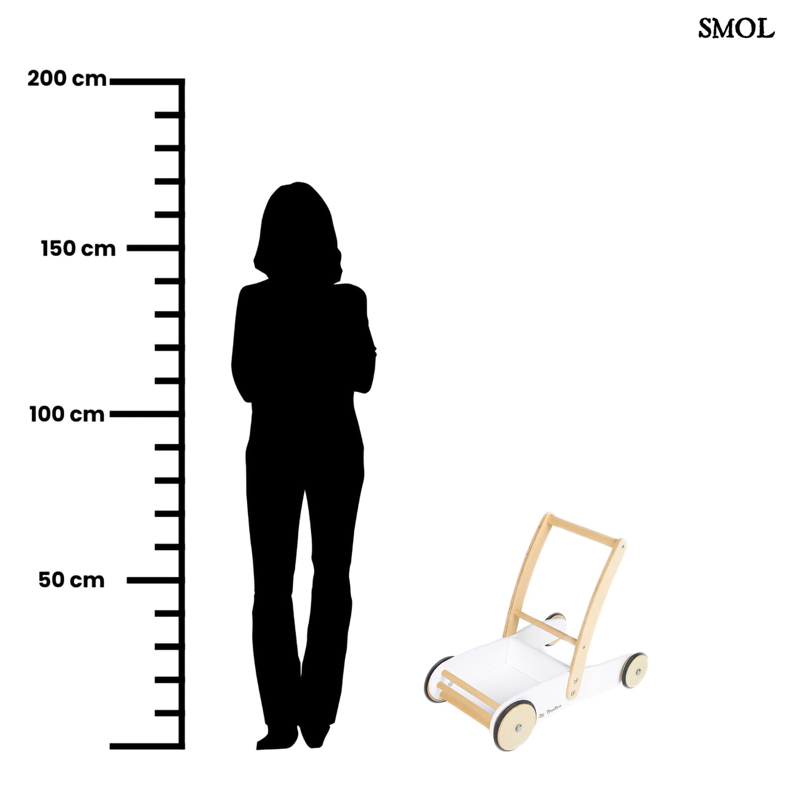 Fa Járássegítő, fehér | ULI | SMOL - méretarányosan, felnőttel