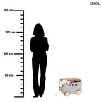 Fa Játékdoboz Kerekeken, szürke | JIM | SMOL - méretarányosan, felnőttel