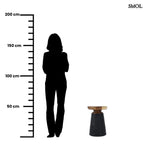 Fa Kisasztal, 50 cm, fekete-natúr| END SIDE | SMOL - méretarányosan