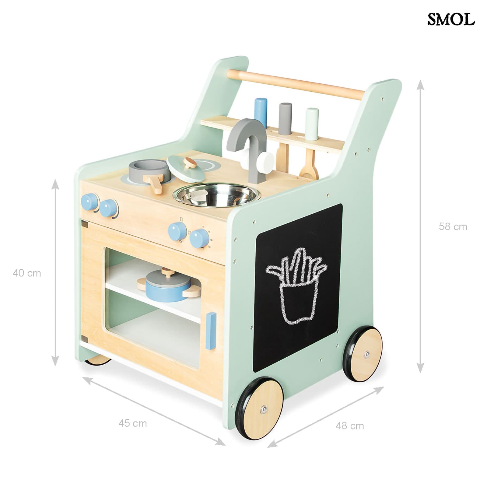 Fa Konyha Játékszett Kiegészítőkkel | KALLE | SMOL - méretekkel