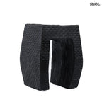 Fekete színű, rusztikus suárfa kisasztal és ülőke fehér háttérrel