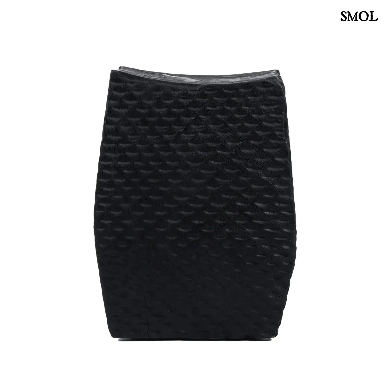 Fekete színű, rusztikus suárfa kisasztal és ülőke oldalról