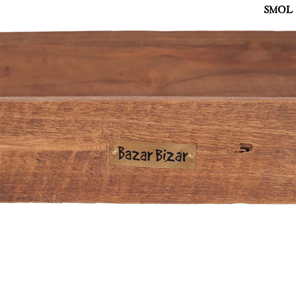 Natúr teakfából készült, rusztikus megjelenésű fa pad logo