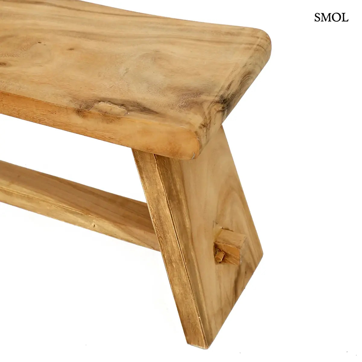 Tömör suar fa pad natúr színben, 120×45 cm, sarok nagyítva