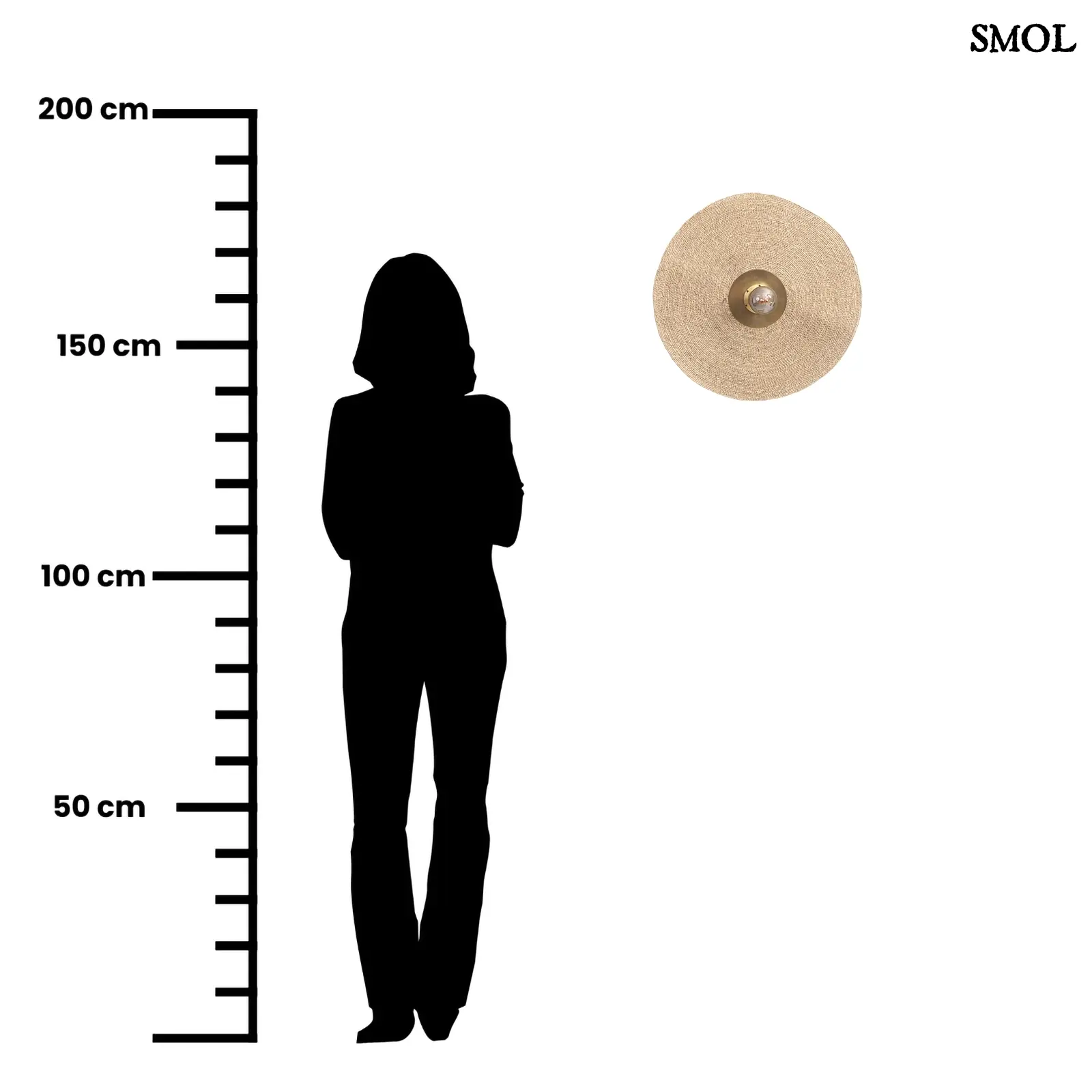 Fali Lámpa - fonott, natúr-sárgaréz, M | GROOVE