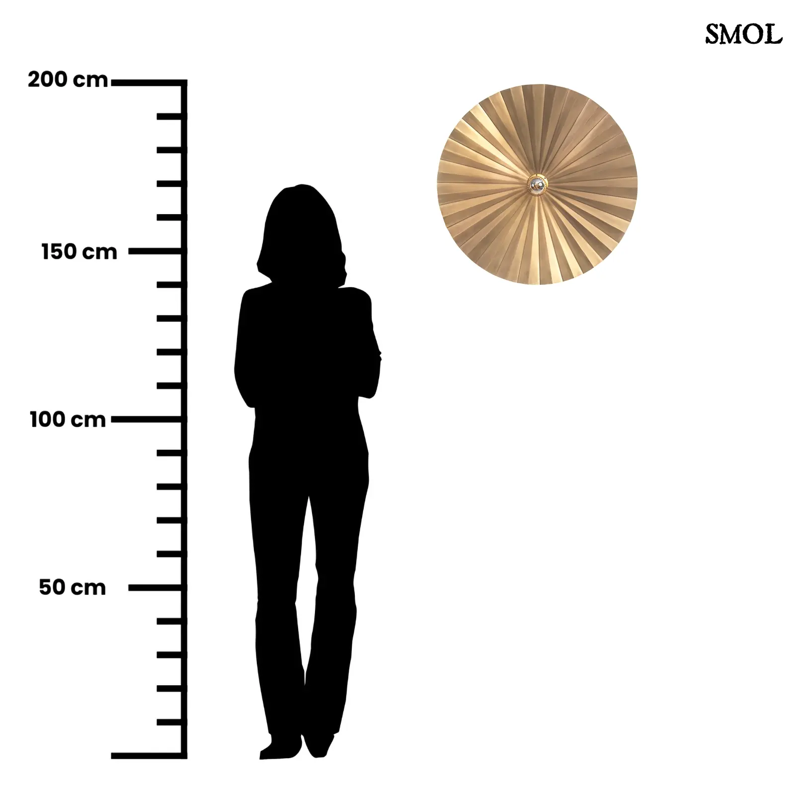 Fali lámpa luxus sárgaréz kivitelben, méretarányosan