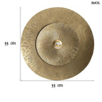 Sárgaréz Fali Lámpa dupla hold formával, indiai kézműves munka,  méretekkel