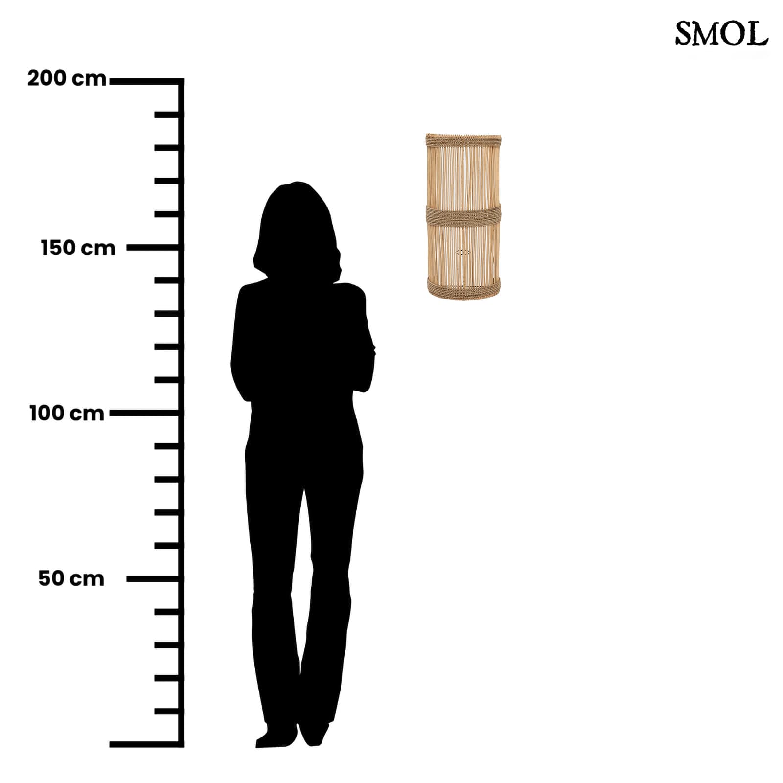 Fali lámpaernyő - natúr, rattan, 50 cm | JALAL - smol.hu - méretarányosan