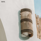 Fali lámpaernyő - natúr, rattan, 50 cm | JALAL - smol.hu - alulról, falon