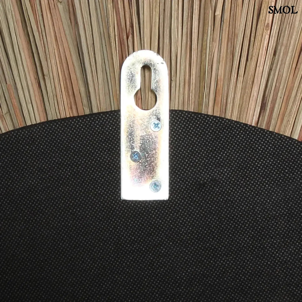 Boho stílusú, természetes fűből készült kör alakú falitükör, akasztó nagyítva