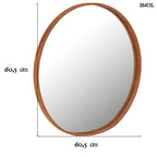 Falitükör - kerek, bőr kerettel, 60,5 cm | MIRROR - smol.hu - méretekkel