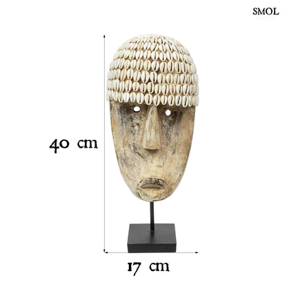 Faszobor tartón - kagylókkal, 40 cm | COKORDA - smol.hu - méretekkel