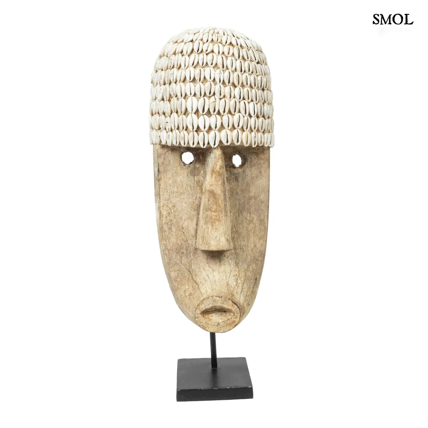 Faszobor tartón - kagylókkal, 50 cm | COWRIE - smol.hu - fehér háttérrel