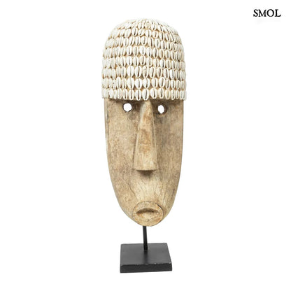 Faszobor tartón - kagylókkal, 50 cm | COWRIE - smol.hu - fehér háttérrel