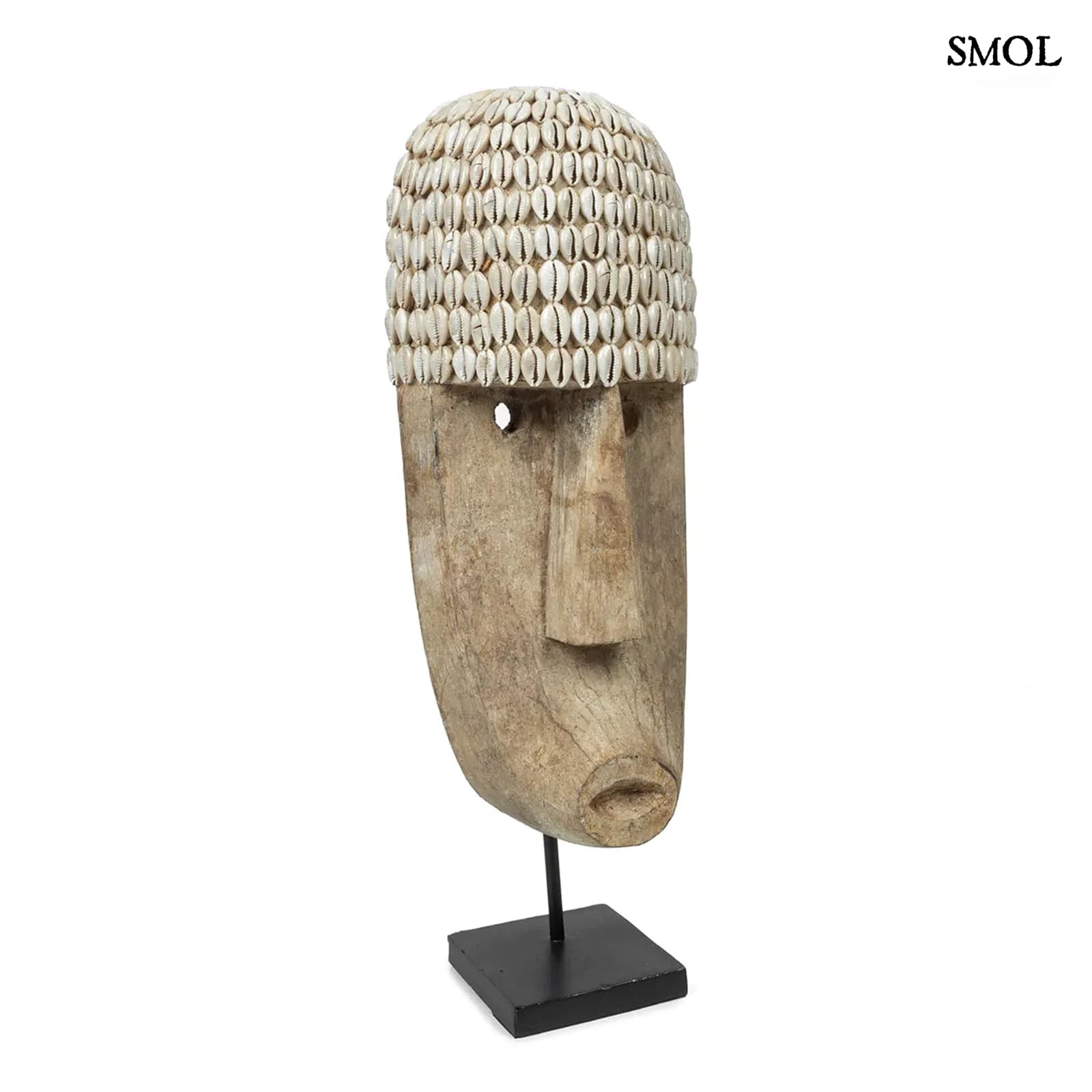 Faszobor tartón - kagylókkal, 50 cm | COWRIE - smol.hu - ferdén