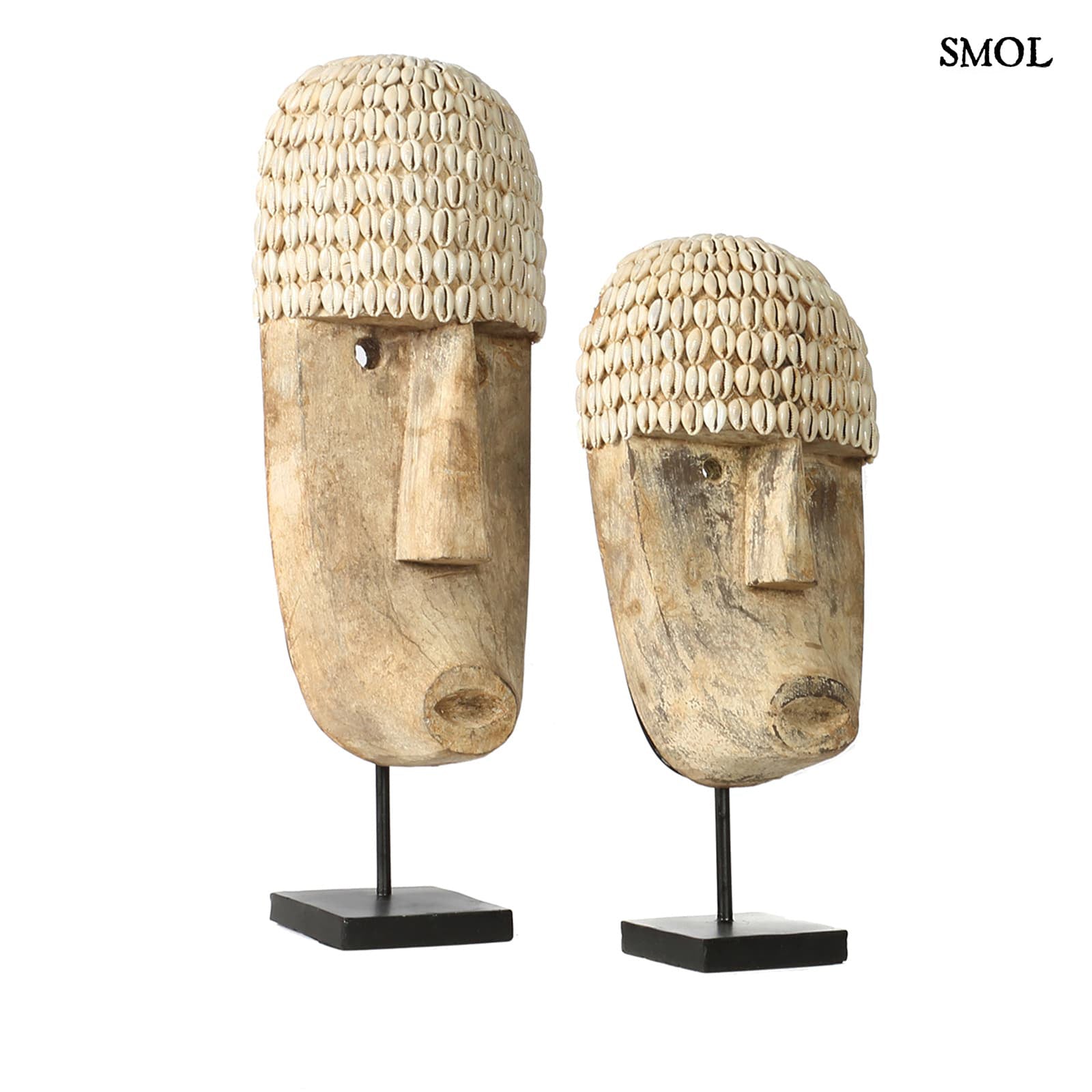 Faszobor tartón - kagylókkal, 50 cm | COWRIE - smol.hu - két méretben