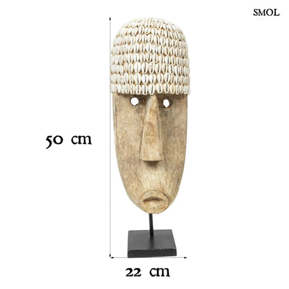 Faszobor tartón - kagylókkal, 50 cm | COWRIE - smol.hu - méretekkel
