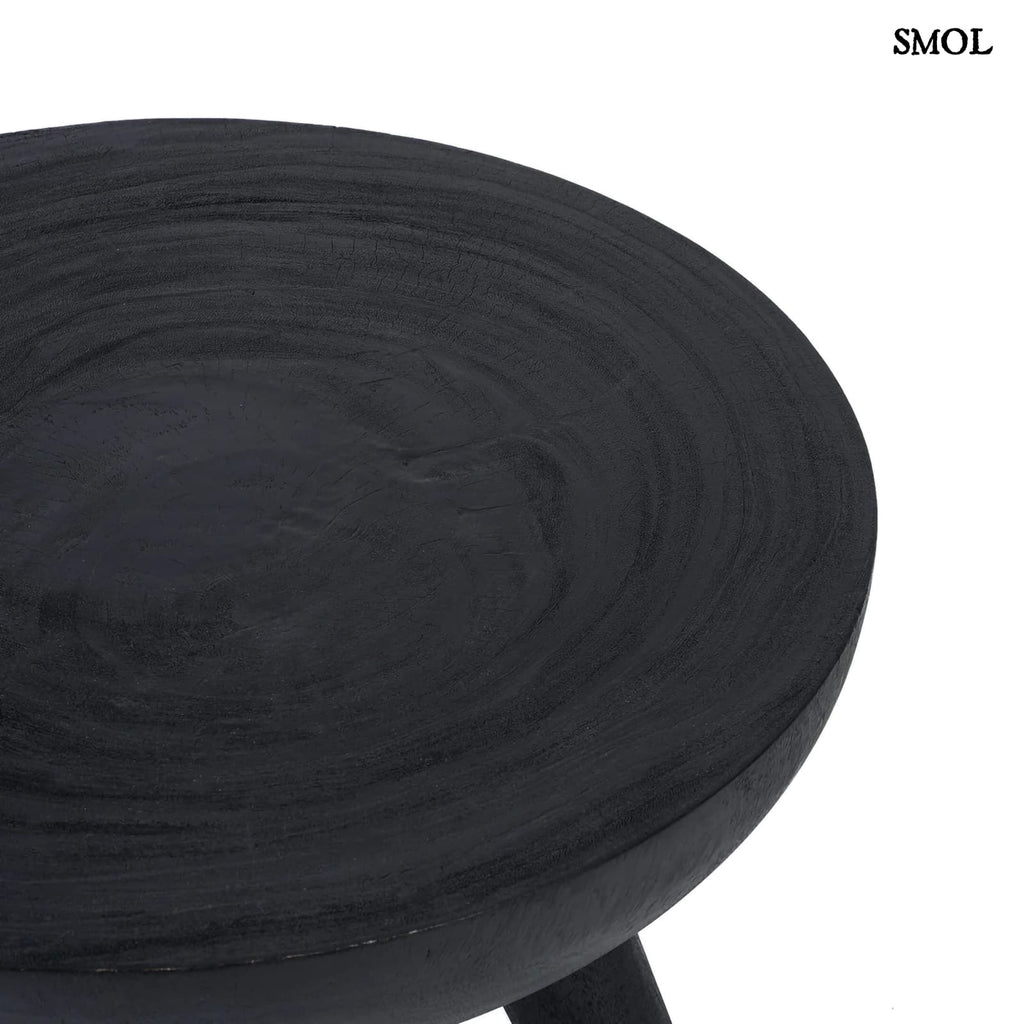Fekete Kisasztal Suarfából, 78,5 cm| LOSTEN | SMOL - asztallap