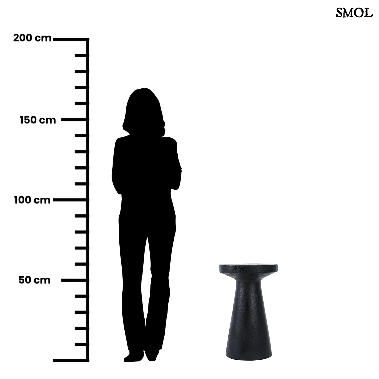 Fekete Suarfa Kisasztal, 60 cm | FIJI | SMOL - méretarányosan